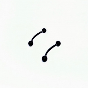 Micro Curvo Black - Material Aço Cirúrgico Black 316L tamanho 10mm.Medidas: 1,2 da haste (espessura), 10 mm de diâmetro e a bolinha (esfera) de 0,3mm.